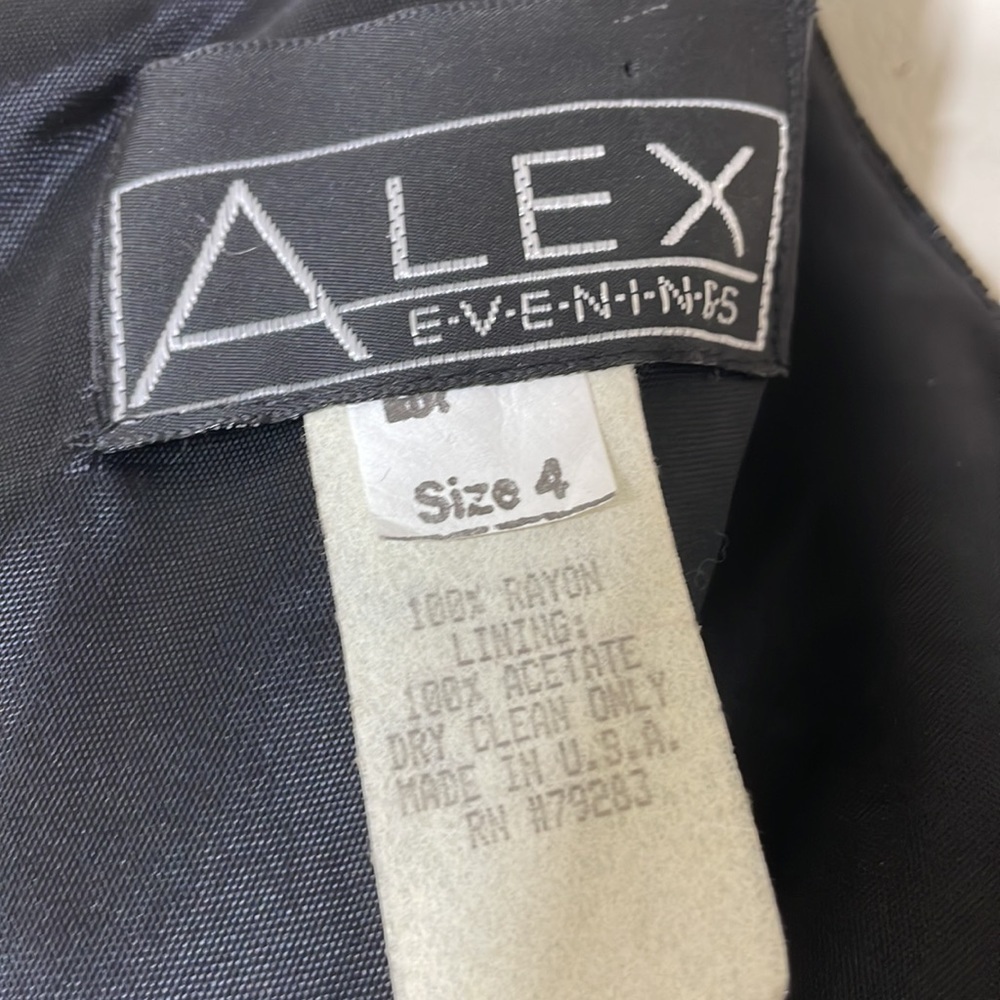 VTG Alex Evenings USA MADE Velvet & Satin Color Block Gown Maxi Dress. 4. NWT. - Picture 4 of 16